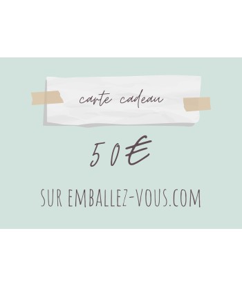 Carte cadeau emballez-vous.com 50€ Venez acheter