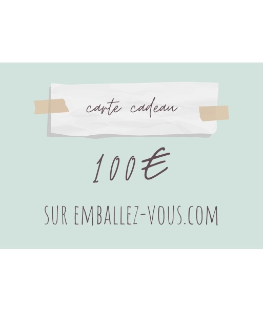 Carte cadeau emballez-vous.com 100€ en ligne