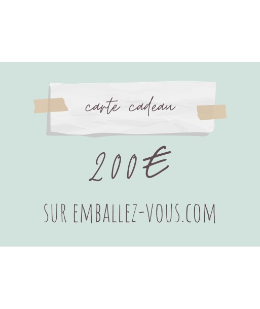 Carte cadeau emballez-vous.com 200€ votre